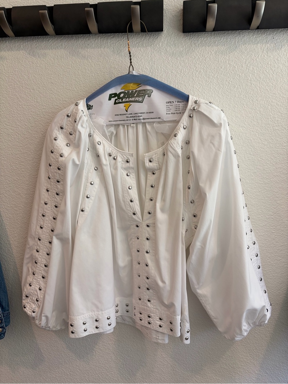 The Great White Studded Peasant Blouse -